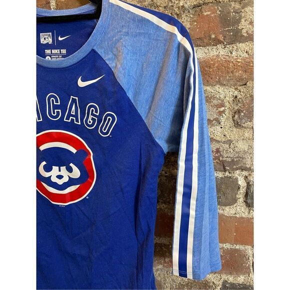 The Nike Tee - Cooperstown Collection - Chicago Cubs Blue Baseball 3/4 Sleeve At - Picture 4 of 7